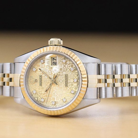 Rolex Datejust Champagne 18k Factory Women's Diamond Watch - Picture 6 of 6